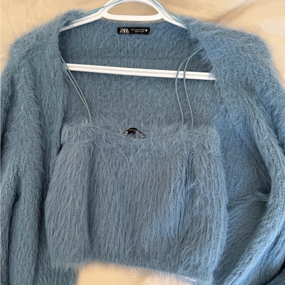 Zara Soft Textured Blue Knitwear - Picture 2 of 4